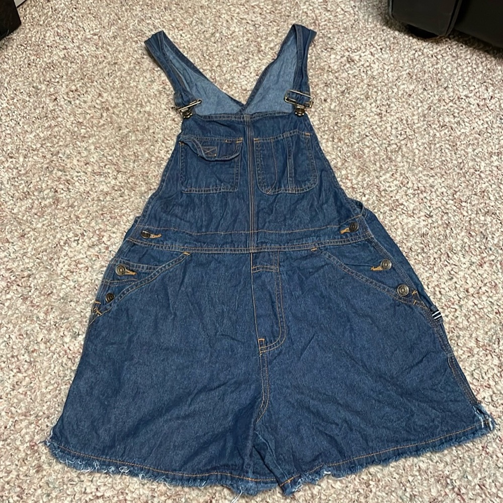 Denim Blue Women's Overall Shorts